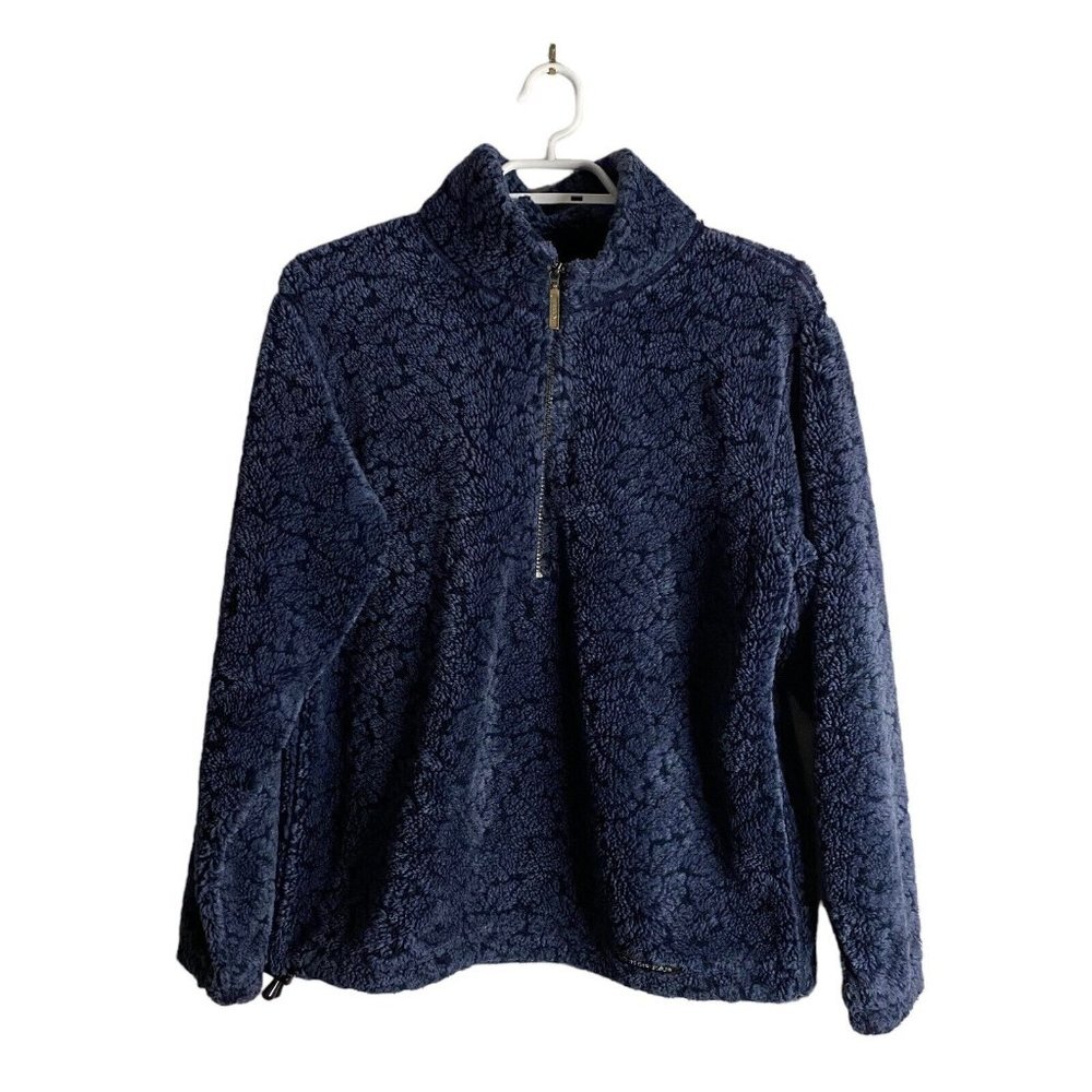 Vintage Louis Garneau Women's 1/4 Zip Royal Blue Fleece Pullover Sweater